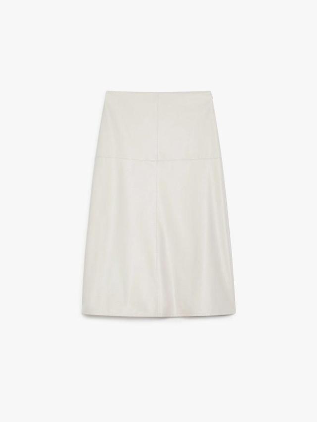 Max Mara Scilli Coated Jersey Midi Skirt in Beige Product Image