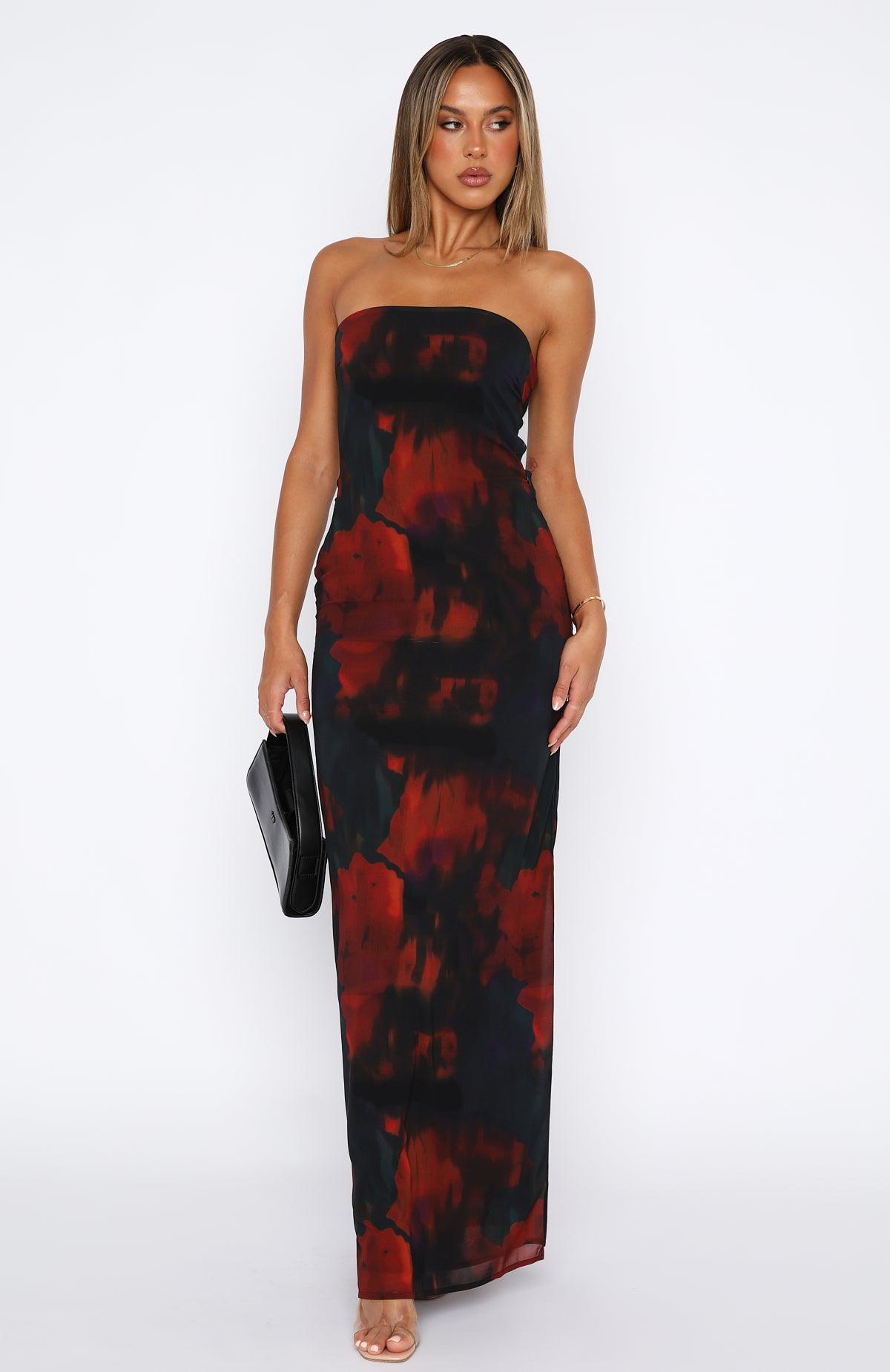 Leave You Alone Maxi Dress Deep Merlot Product Image