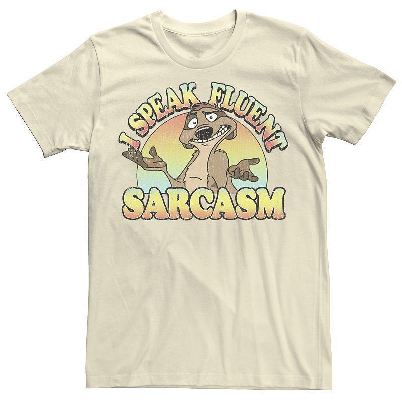 Mens Disney Lion King Timon Speaks Sarcasm Tee Natural Product Image