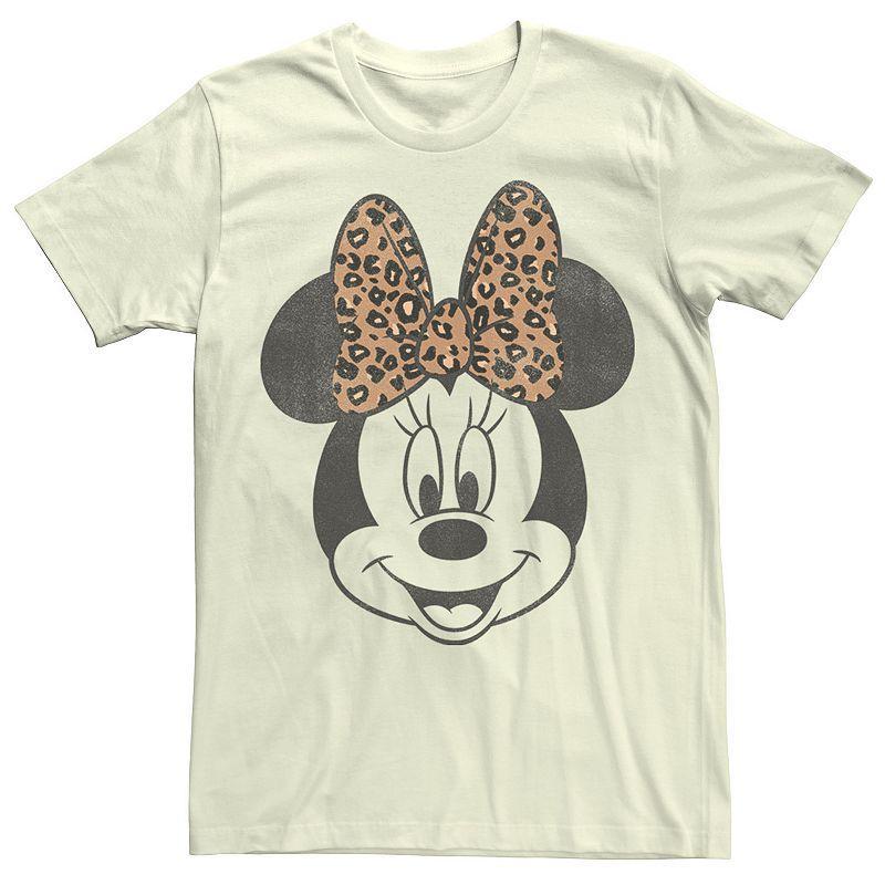 Disneys Minnie Mouse Mens Leapord Print Bow Portrait Tee Product Image