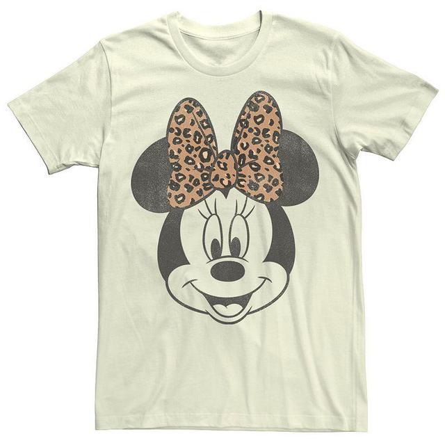 Mens Disney Minnie Mouse Leapord Print Bow Portrait Tee Product Image