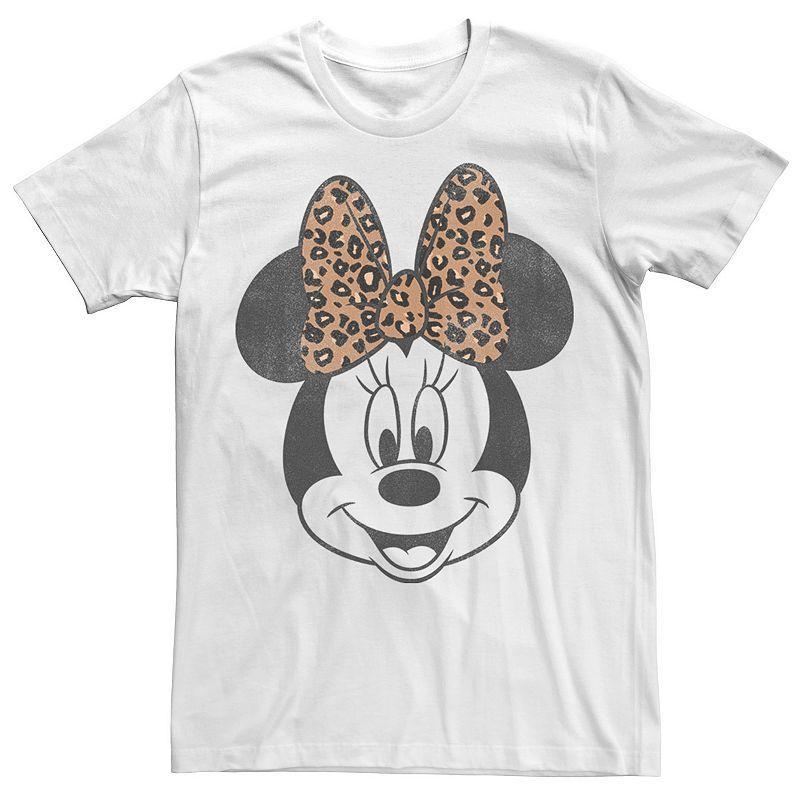 Disneys Minnie Mouse Mens Leapord Print Bow Portrait Tee Product Image