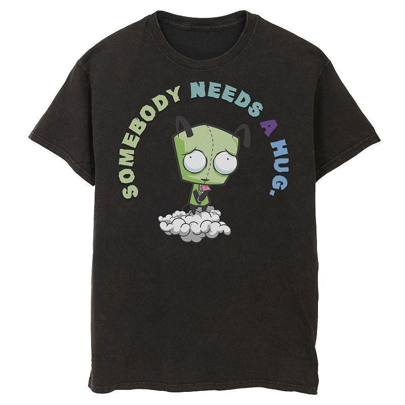 Mens Nickelodeon Invader Zim Gir Somebody Needs A Hug Sad Portrait Graphic Tee Product Image