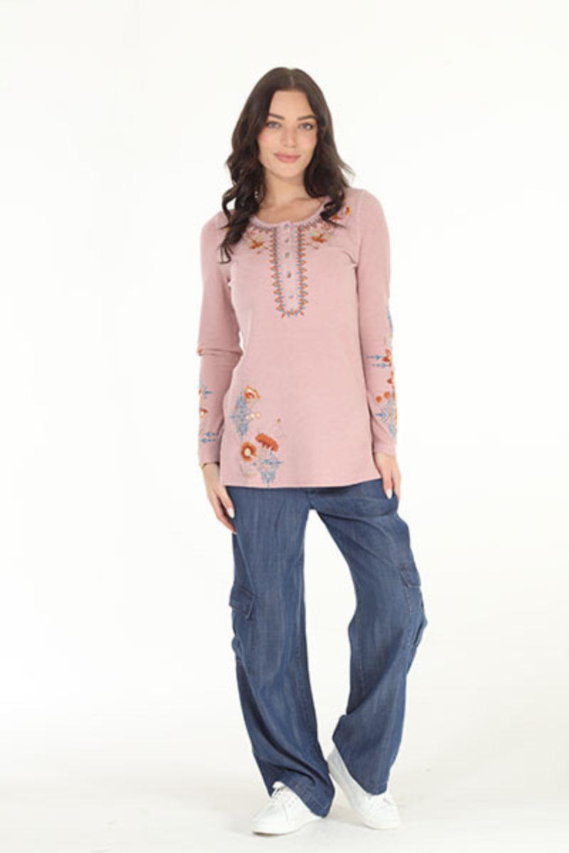 Mauve Thermal Embroidered Top Product Image