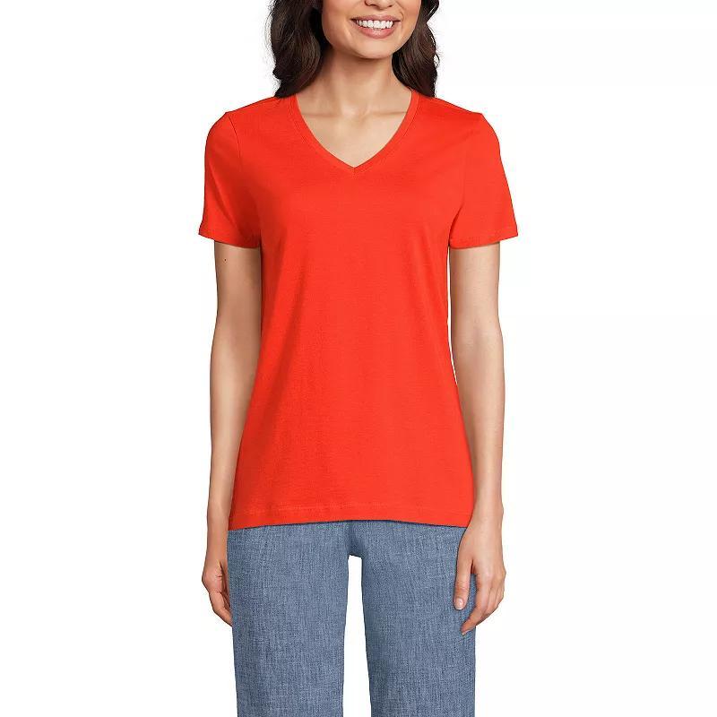 Womens Lands End Relaxed-Fit Supima Cotton V-Neck Tee Product Image