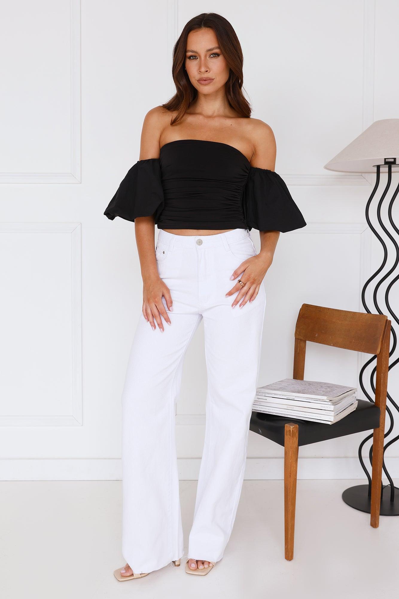 Trendsetter Style Off Shoulder Top Black Product Image