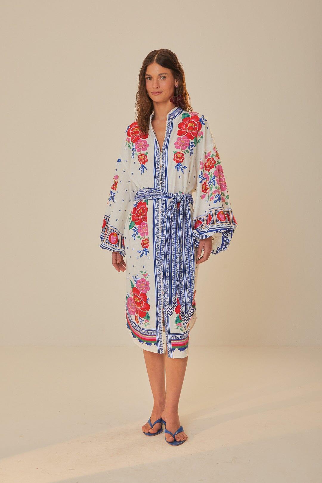 Off-White Flowers Beach Midi Dress, FLOWERS BEACH OFF-WHITE / L Product Image