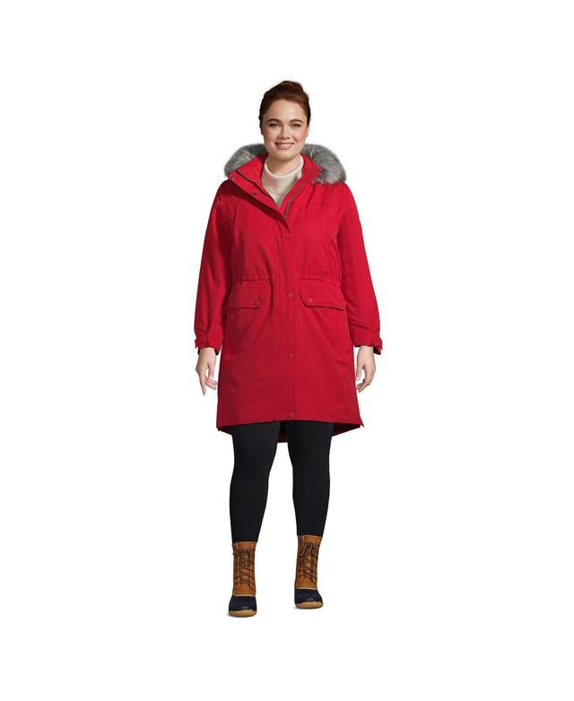 Plus Size Lands End Expedition Down Waterproof Winter Parka, Womens Dark Blue Product Image