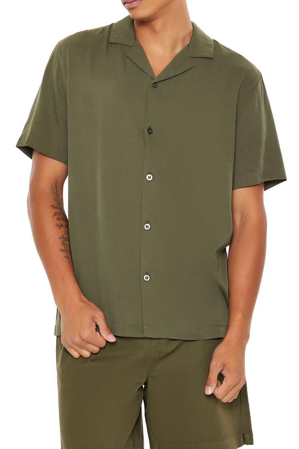 Cuban Collar Short-Sleeve Shirt | Forever 21 Product Image