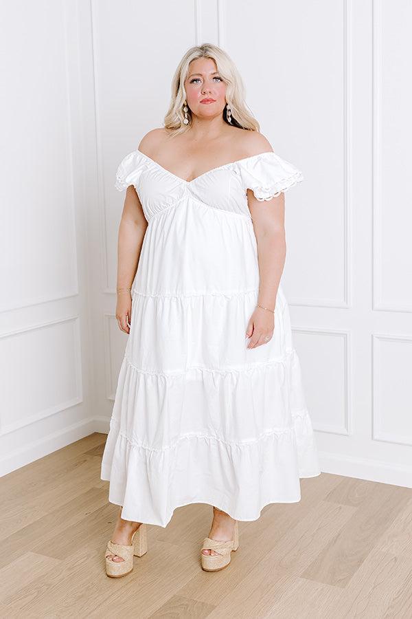 Field of Dreams Maxi Dress in White Curves Product Image