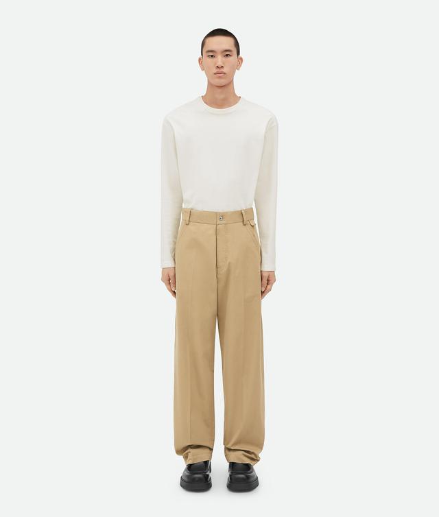 Men's Light Cotton Twill Cargo Trousers in Desert taupe Product Image