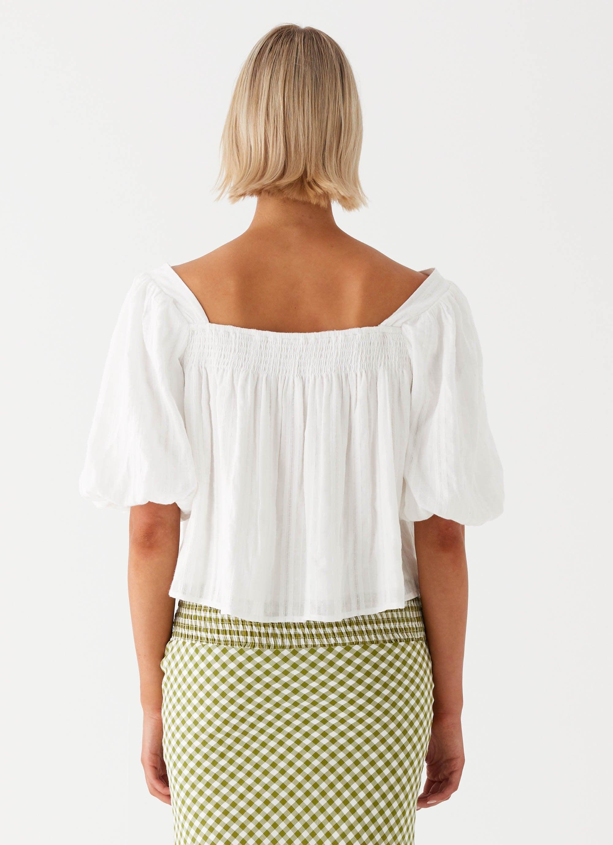 Tanika Puff Sleeve Top - White Product Image