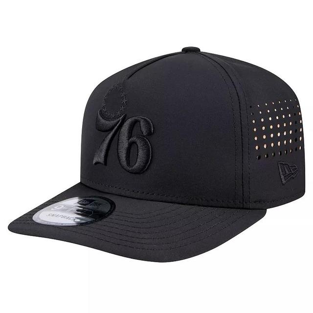 Mens New Era Black Philadelphia 76ers Vented 9FIFTY A-Frame Snapback Hat Product Image