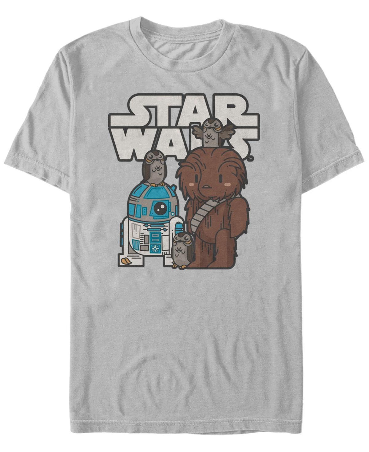 Mens Star Wars R2-D2 Chewbacca Porg Cartoon Logo Tee Product Image