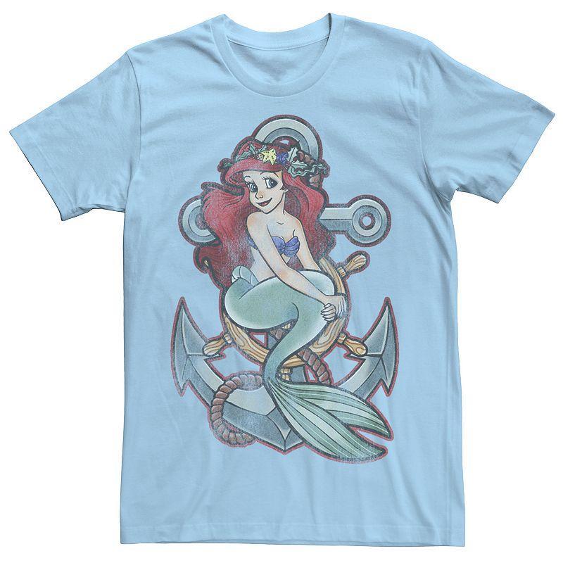 Mens Disney The Little Mermaid Tattoo Anchor Pose Tee Product Image