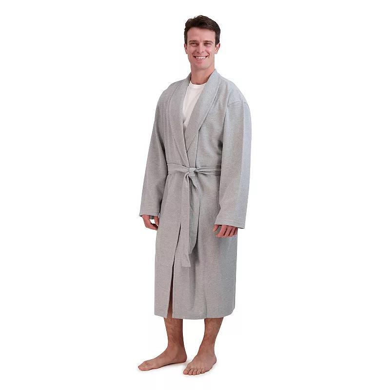 Mens Hanes Cotton Waffle Robe, Blue Product Image