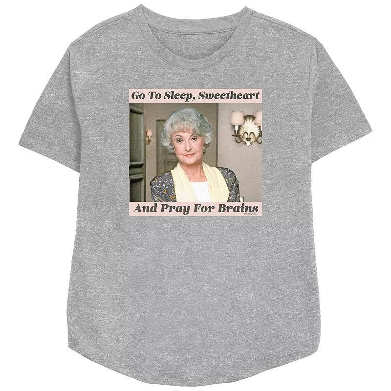 Womens The Golden Girls Dorothy Go To Sleep Sweetheart And Pray For Brains Relaxed Fit Graphic Tee Athletic Grey Product Image