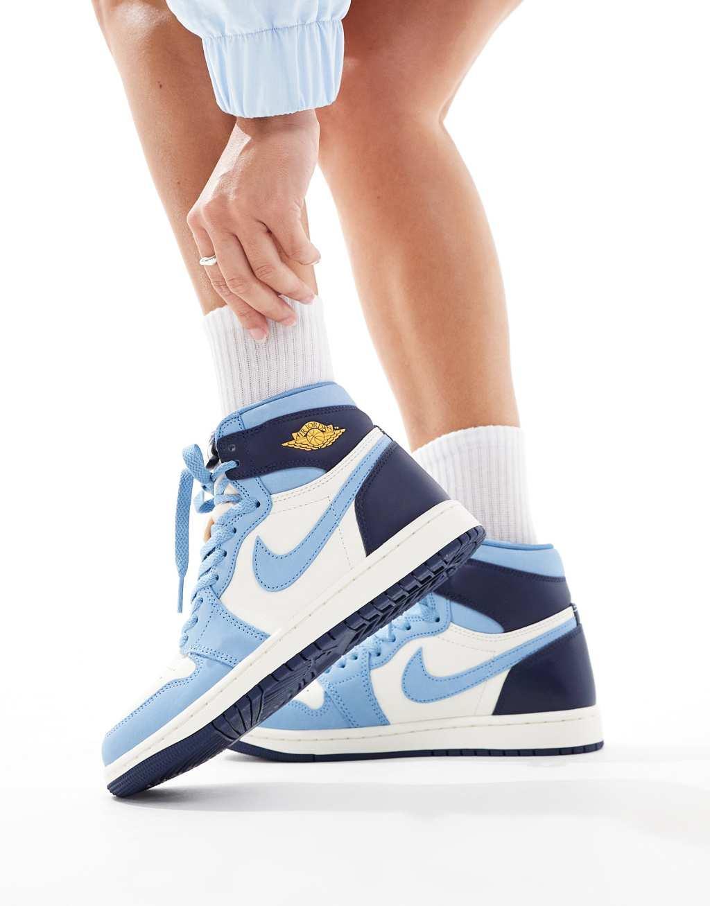 Nike Air Jordan 1 high sneakers in blue  Product Image