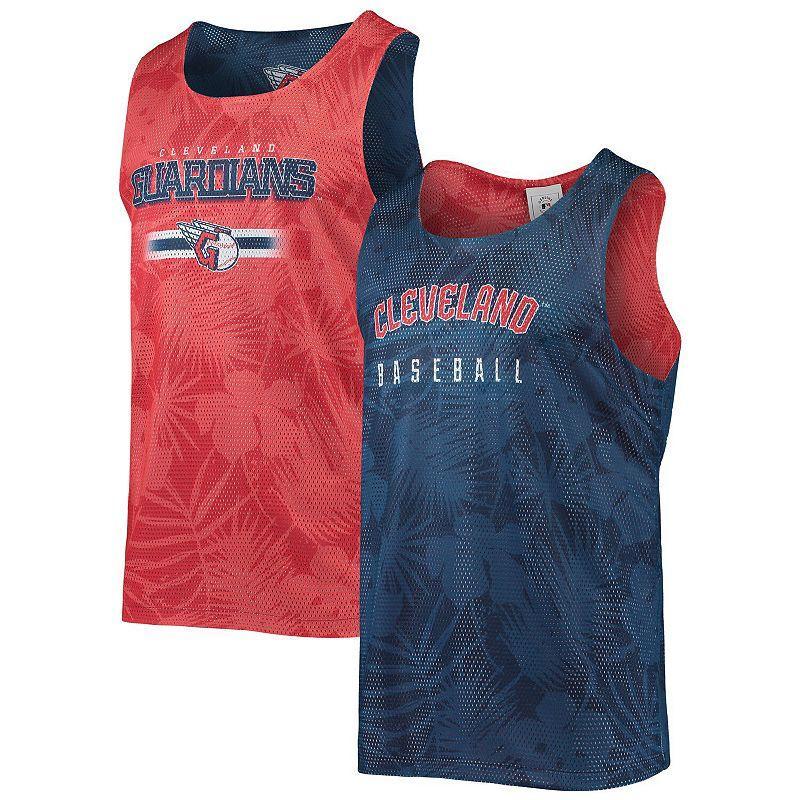 Men's FOCO Navy Cleveland Guardians Floral Reversible Mesh Tank Top Product Image