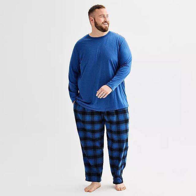 Big & Tall Sonoma Goods For Life 2-pc. Long Sleeve Pajama Top & Flannel Pajama Pant Set, Mens Product Image