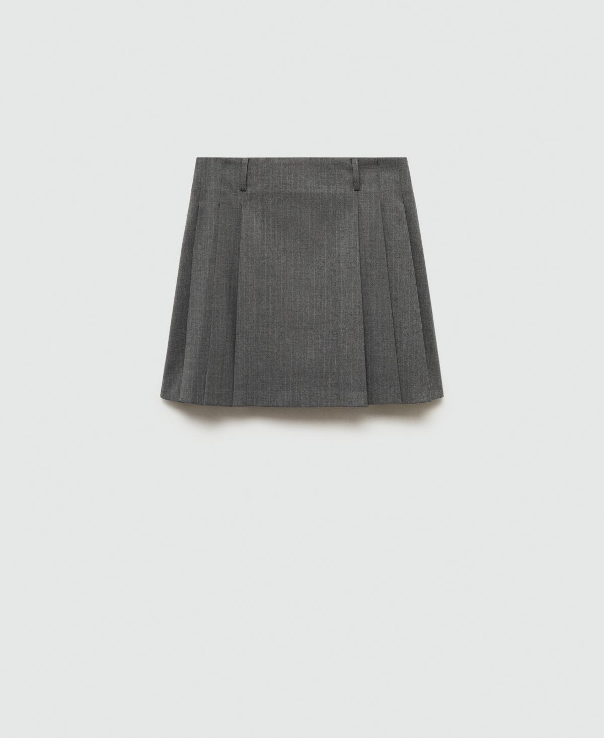 Mango Womens Pinstriped Pleated Skirt product image