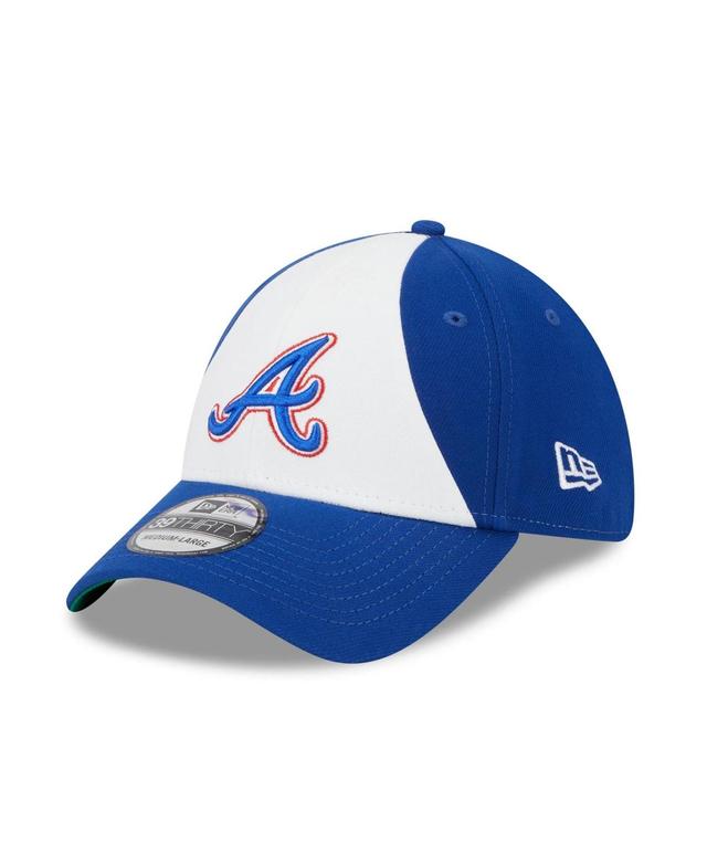 Mens New Era White and Royal Atlanta Braves 2023 City Connect 39THIRTY Flex Fit Hat - White Product Image