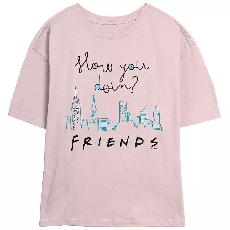 Juniors Friends How You Doin City Skyline Skimmer Graphic Tee, Womens Product Image