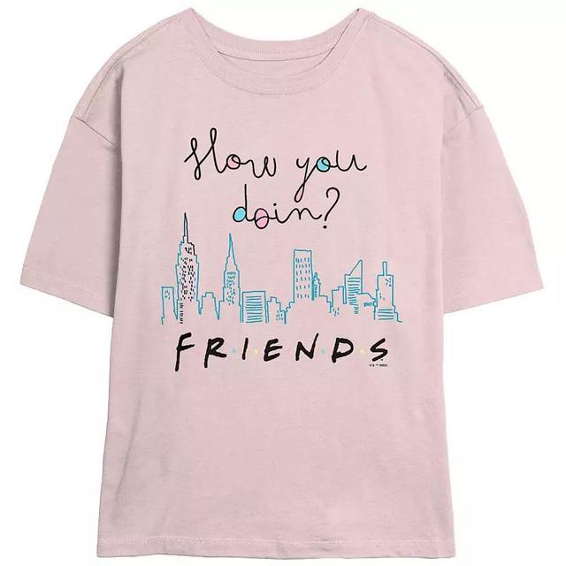 Juniors Friends How You Doin City Skyline Skimmer Graphic Tee, Womens Product Image