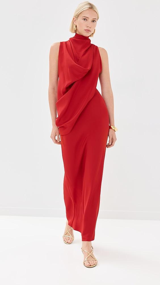 Brandon Maxwell The Frida Draped Cowl Neck Dress | Shopbop Product Image