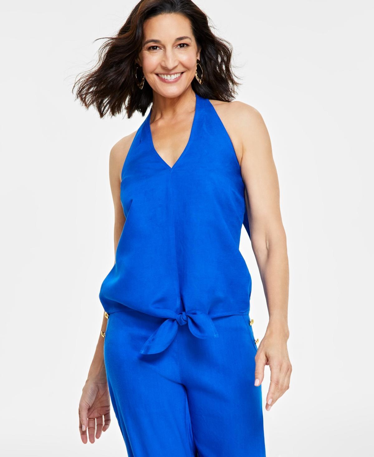 I.n.c. International Concepts Womens Tie-Front Halter Blouse, Created for Macys Product Image