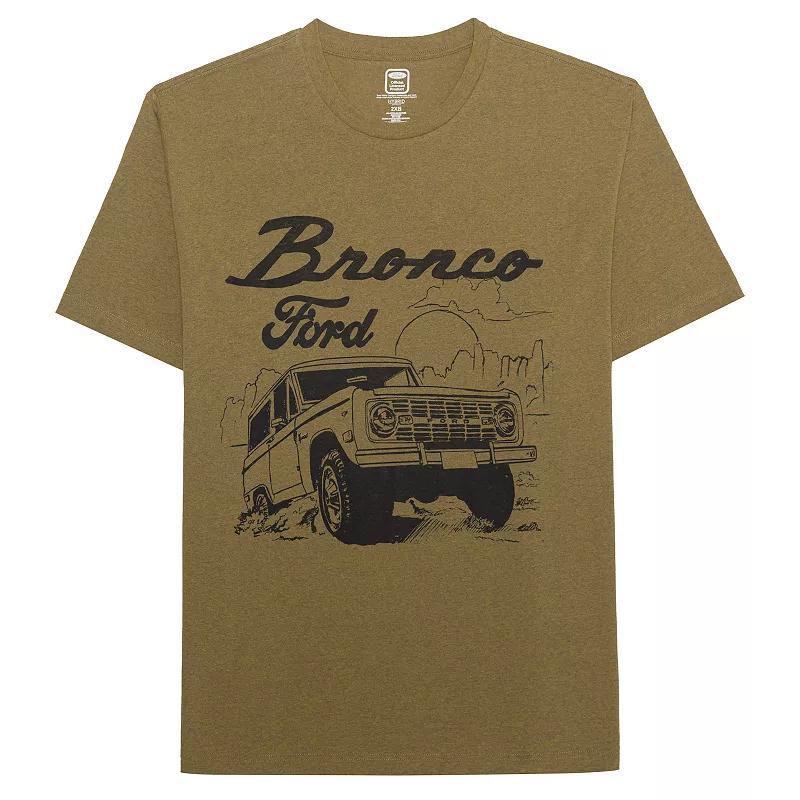 Big & Tall Ford Bronco Vintage Off Road Crewneck Graphic Tee, Mens Sage Black Grey Product Image