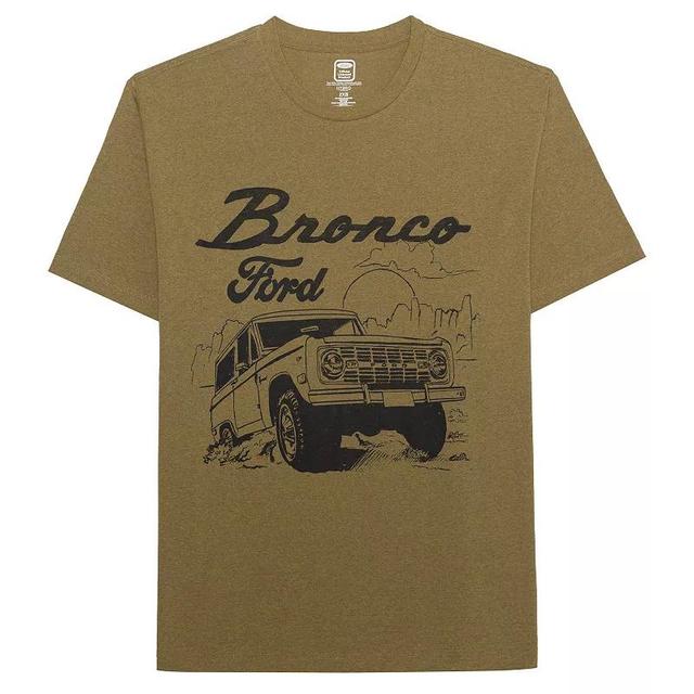 Big & Tall Ford Bronco Vintage Off Road Crewneck Graphic Tee, Mens Sage Black Grey Product Image