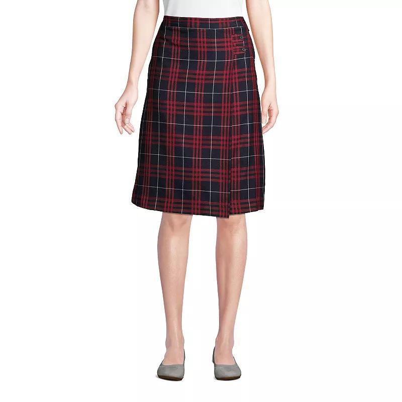 Womens Lands End Plaid Below the Knee A-line Skirt Product Image