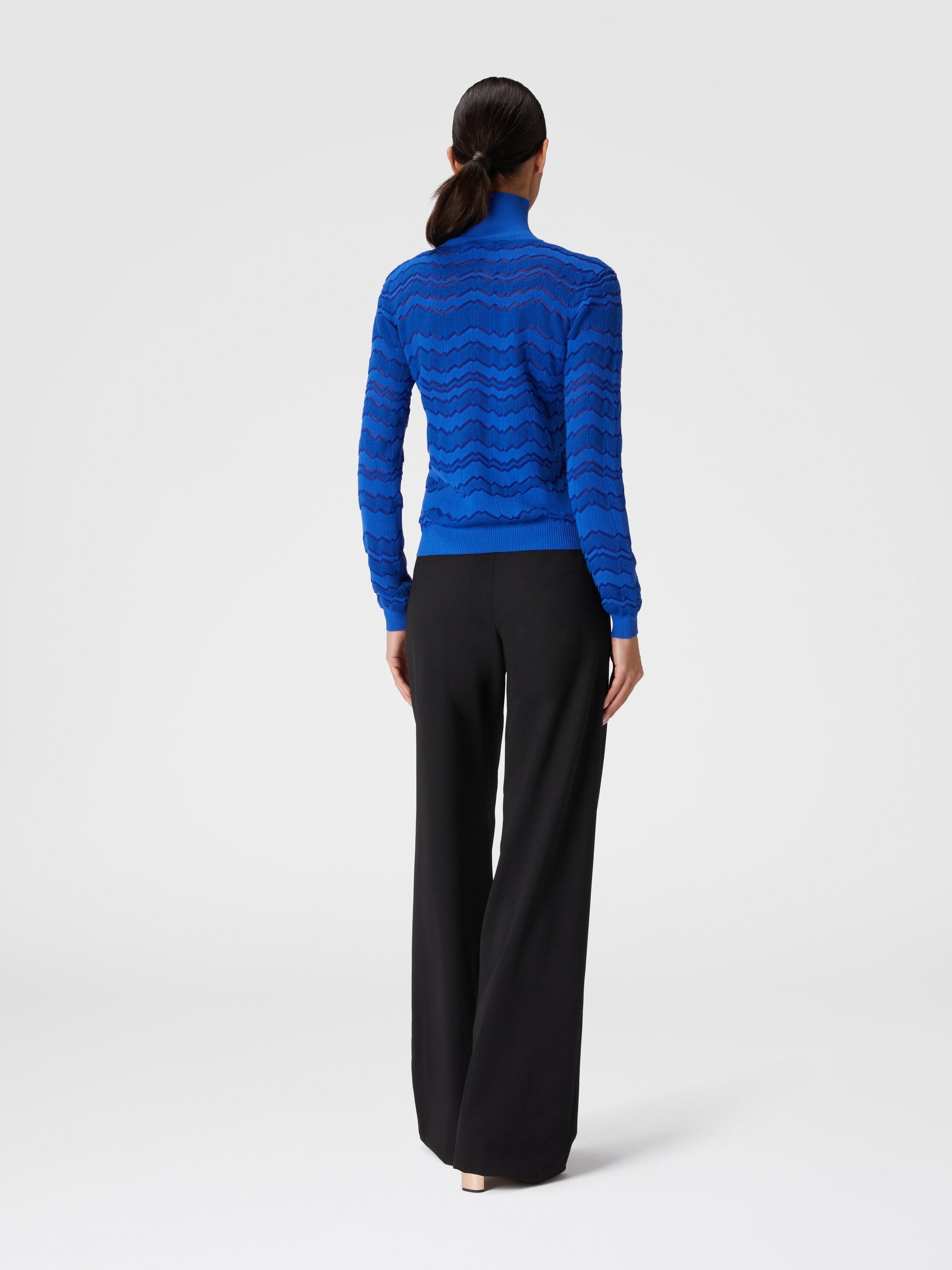 Viscose and wool turtleneck with tone-on-tone zigzag Product Image