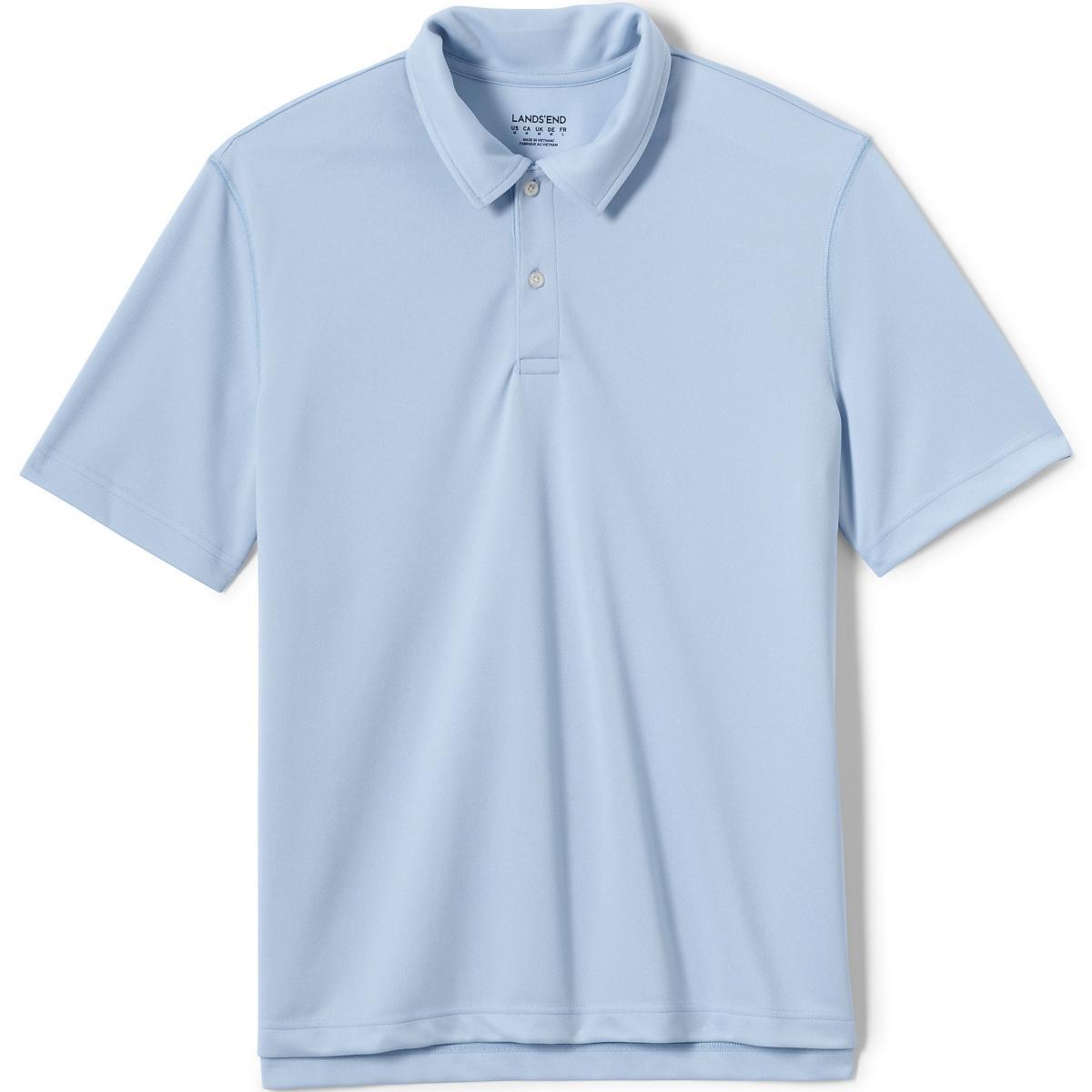 Lands End Mens School Uniform Short Sleeve Polyester Pique Polo Shirt Product Image