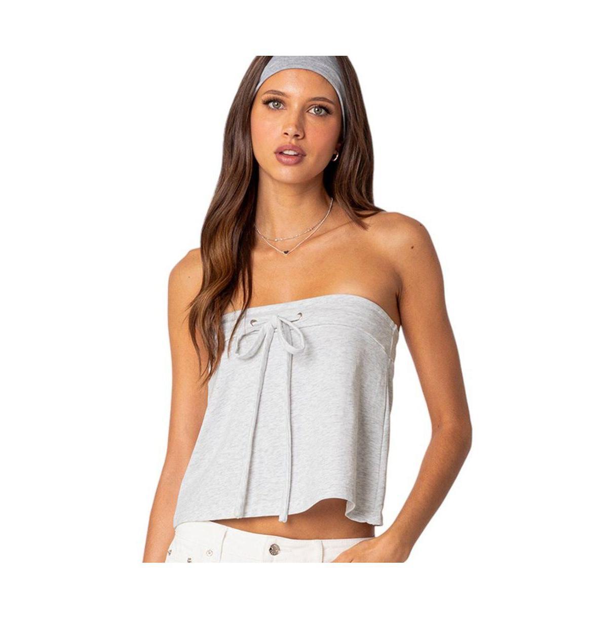 EDIKTED Caroline Front Tie Strapless Top Product Image