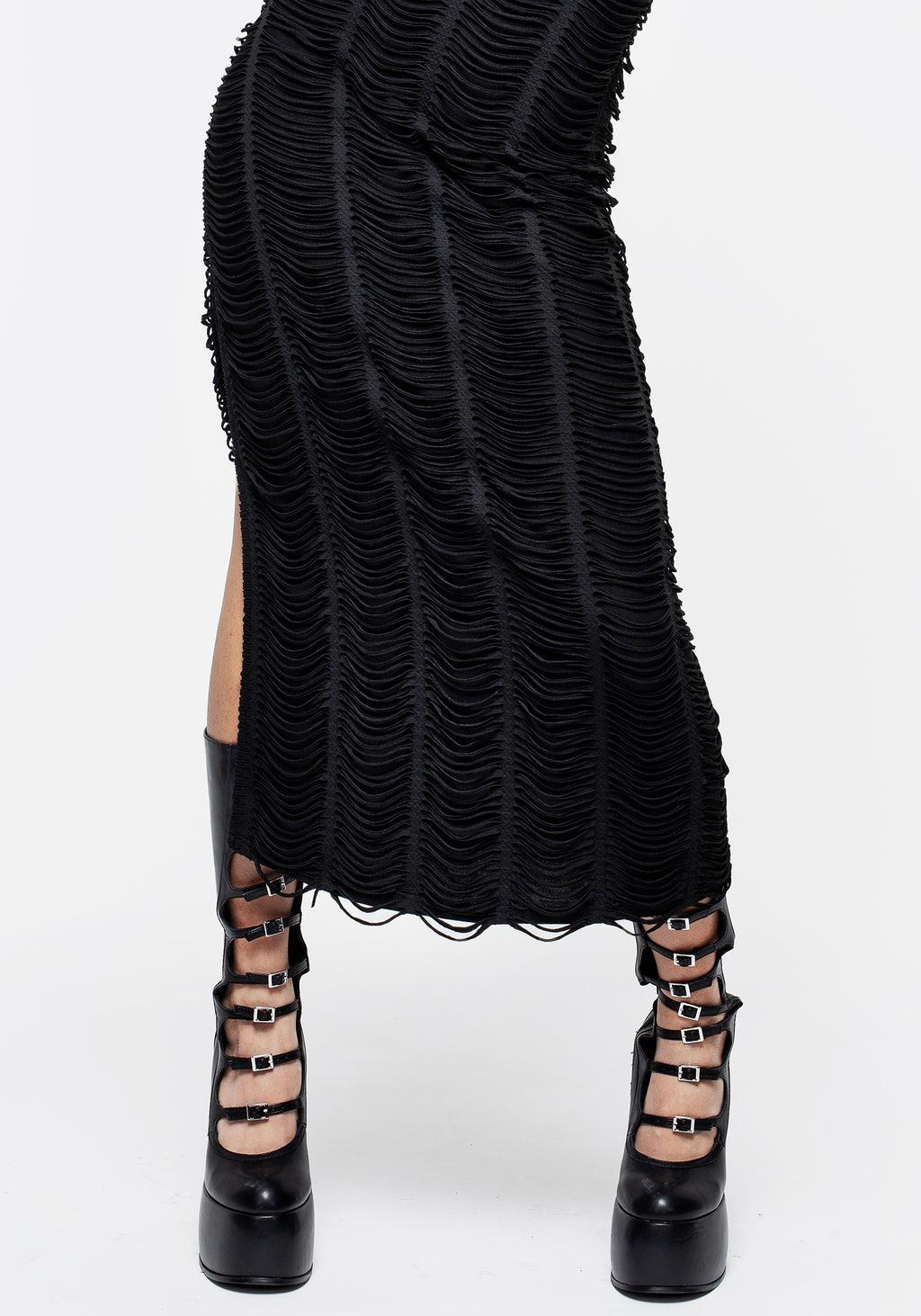 Feud Distressed Maxi Dress Product Image