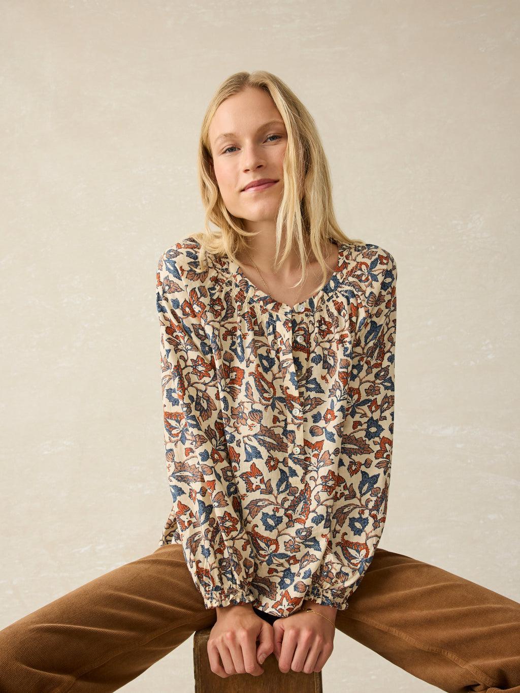 Odette Top - Ginger Maplewood Floral Product Image