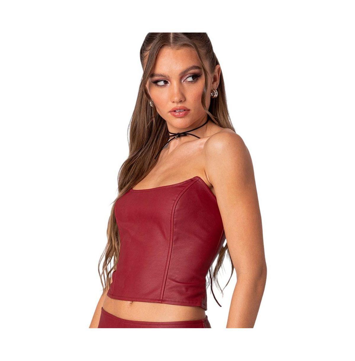 Womens Aster faux leather corset top Product Image