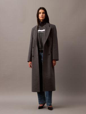 Long Brushed Wool Blend Coat Product Image