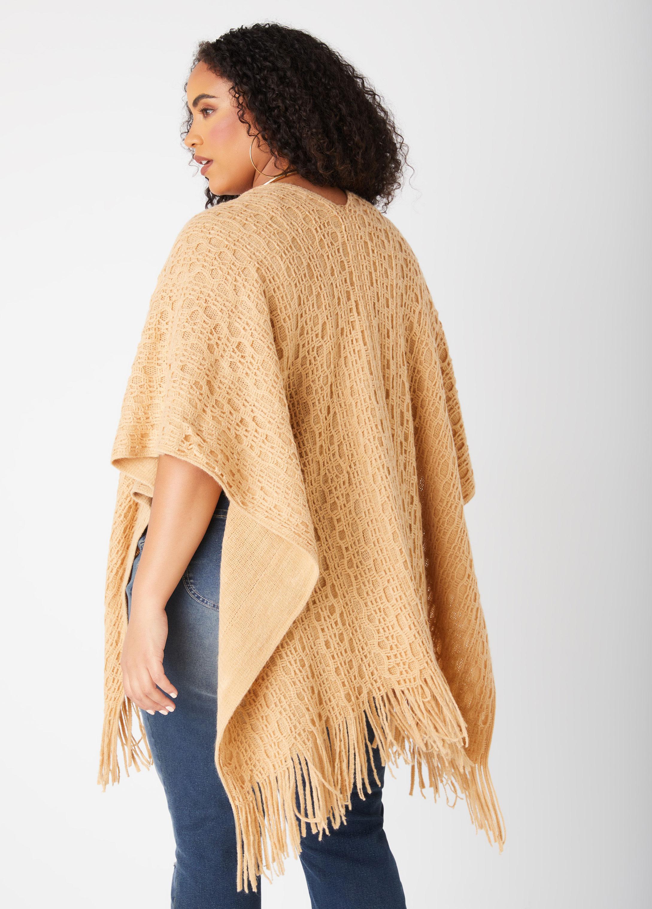 Fringe Open Knit Ruana Product Image