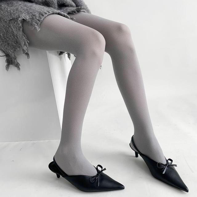 Plain Ribbed Tights Product Image