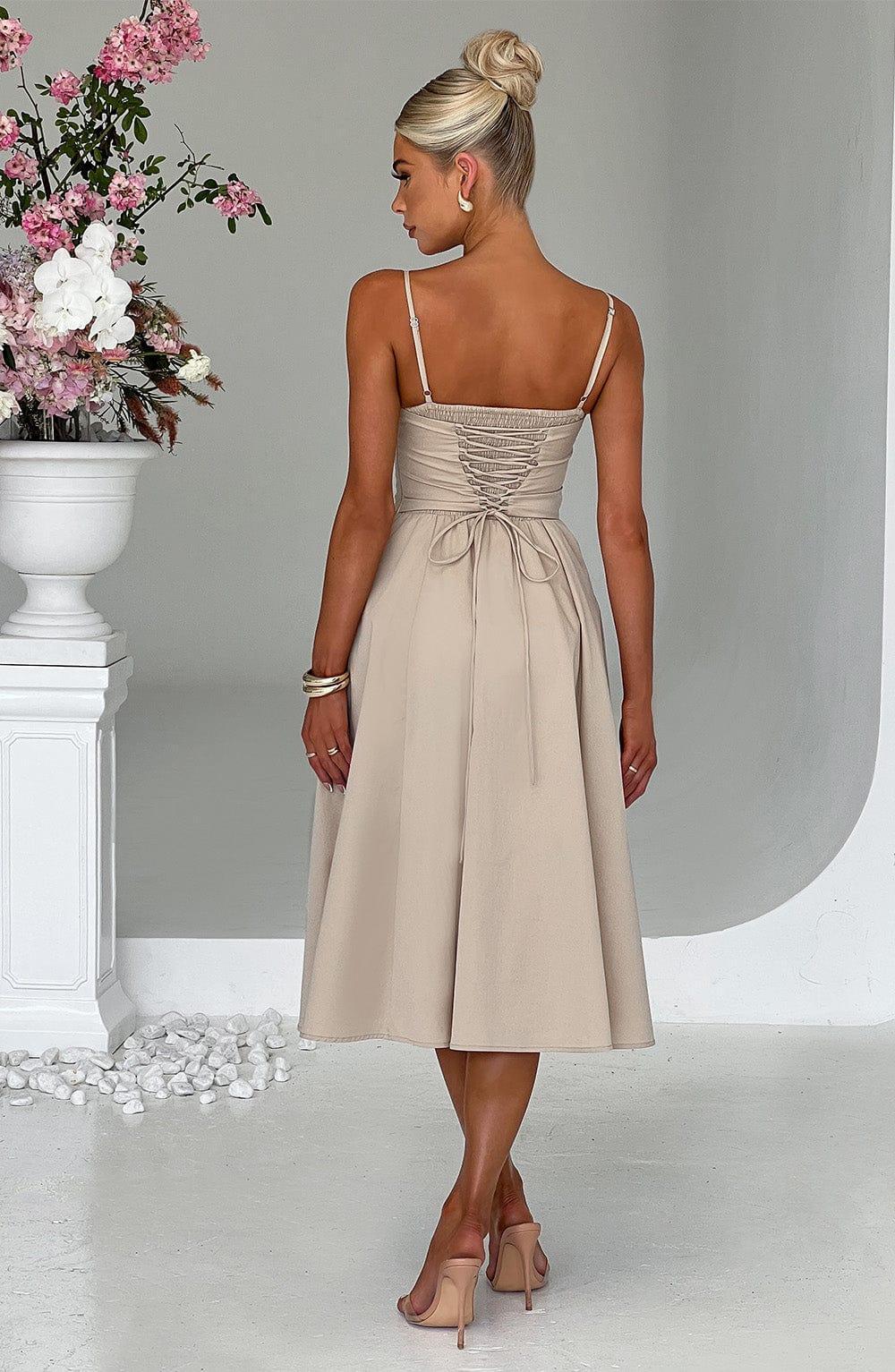 Mariella Midi Dress - Beige Product Image