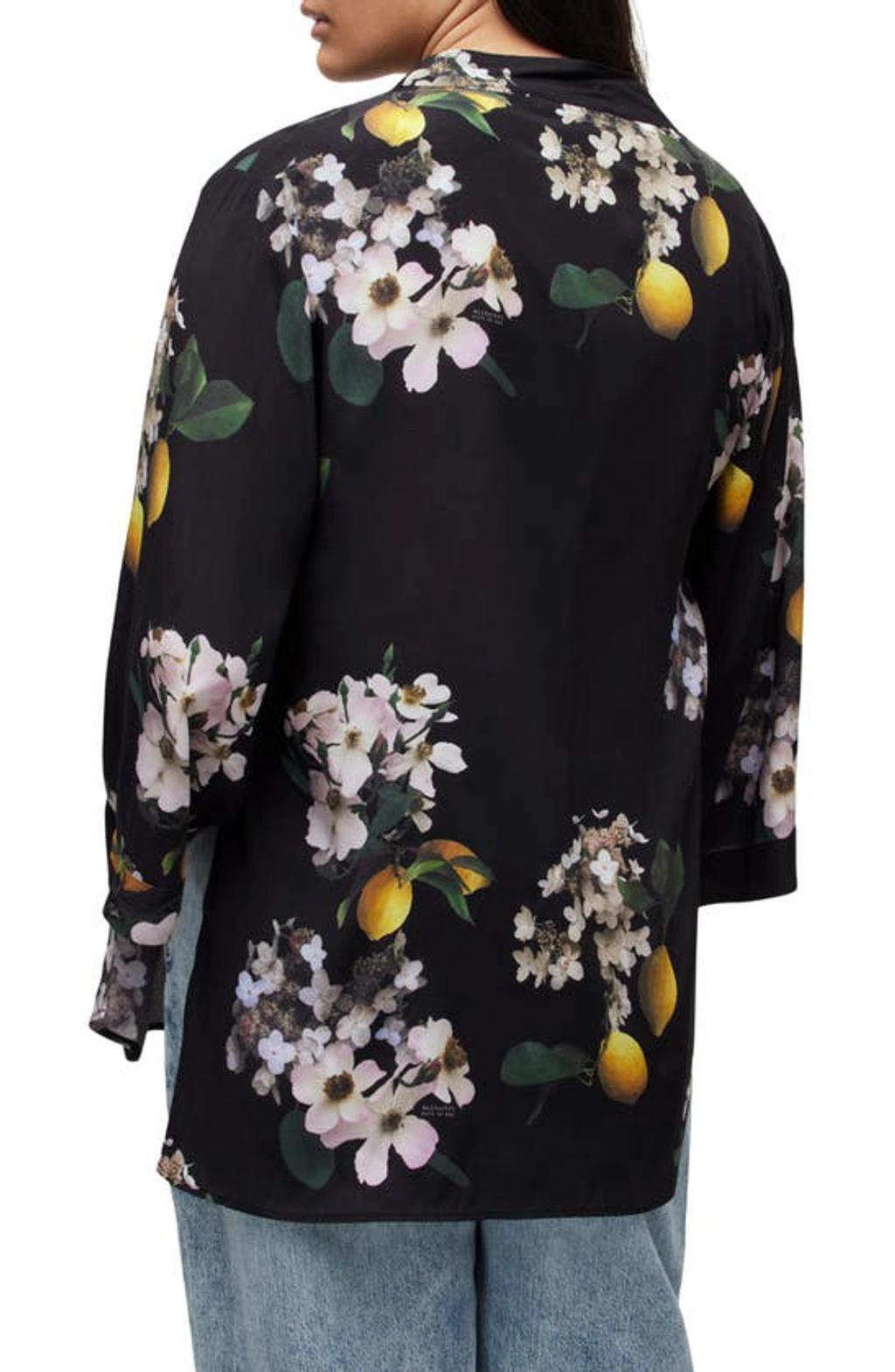 Carina Eugenia Floral Open Jacket In Black Product Image