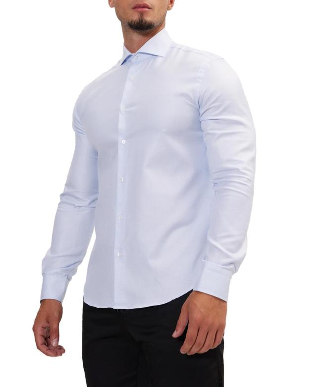 Ron Tomson Mens Modern Spread Collar Textured Fitted Shirt Product Image