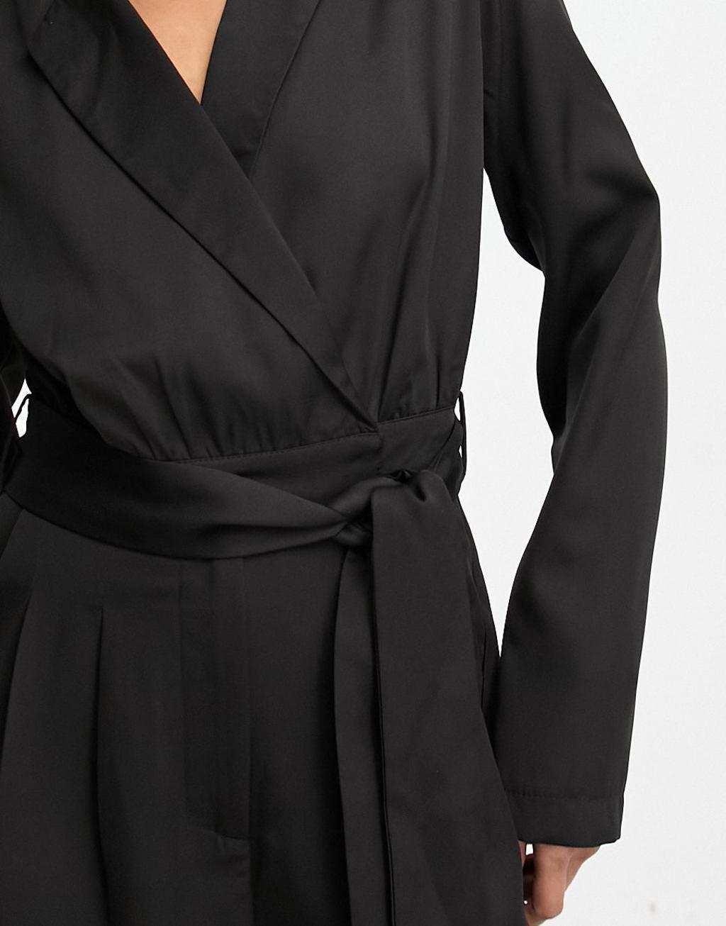 In The Style tuxedo jumpsuit in black Product Image