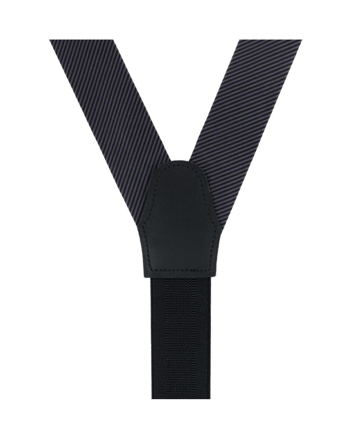 Trafalgar Mens Leyton Diagonal Lined Tone on Tone Silk Formal Suspenders Product Image