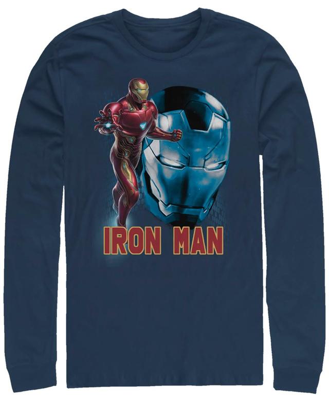 Marvel Mens Avengers Endgame Iron Man Big Face Action Pose, Long Sleeve T-shirt Product Image