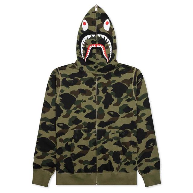 1st Camo Shark Full Zip Hoodie - Green Male Product Image