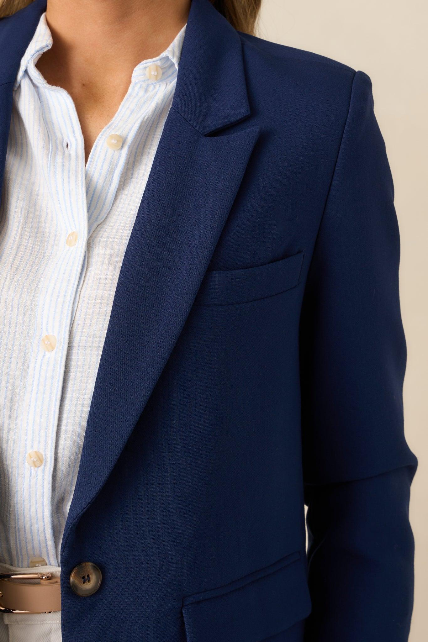 Running Around Navy Blazer Product Image